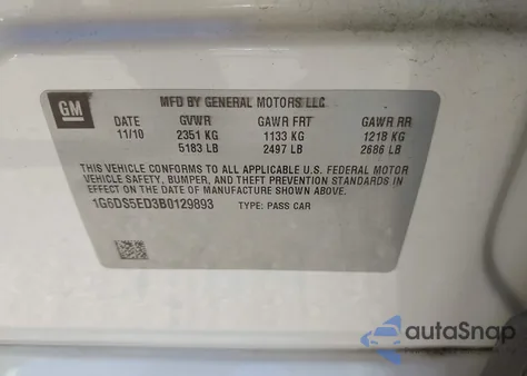 2011 Cadillac Cts Premium from USA, damaged, VIN 1G6DS5ED3B0129893